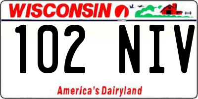 WI license plate 102NIV