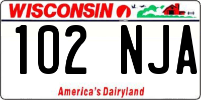 WI license plate 102NJA