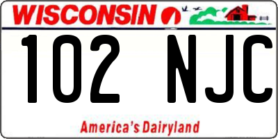 WI license plate 102NJC