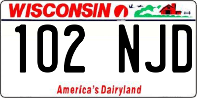 WI license plate 102NJD