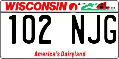 WI license plate 102NJG