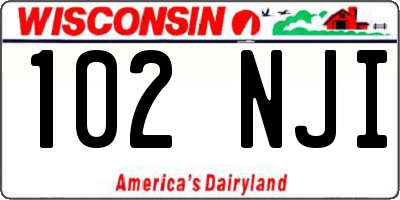 WI license plate 102NJI