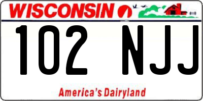 WI license plate 102NJJ