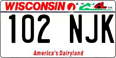 WI license plate 102NJK