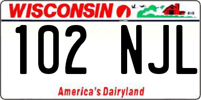 WI license plate 102NJL