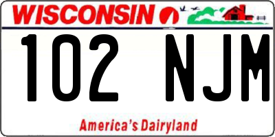 WI license plate 102NJM