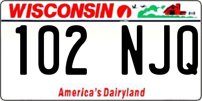 WI license plate 102NJQ