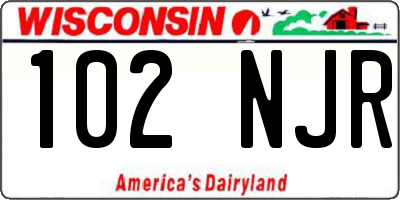 WI license plate 102NJR