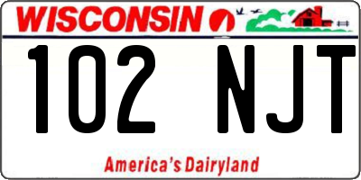 WI license plate 102NJT