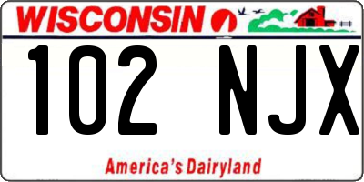 WI license plate 102NJX