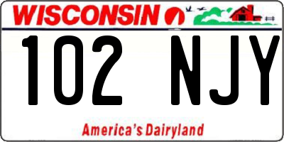 WI license plate 102NJY