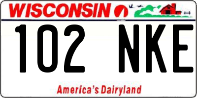 WI license plate 102NKE