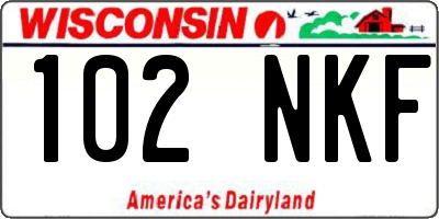 WI license plate 102NKF