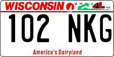 WI license plate 102NKG