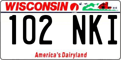 WI license plate 102NKI