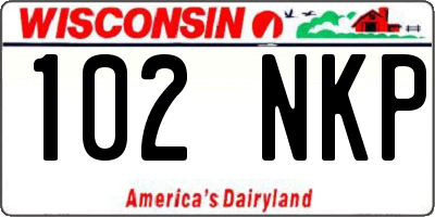 WI license plate 102NKP