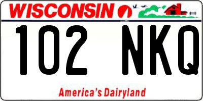 WI license plate 102NKQ