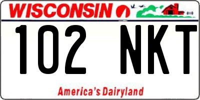 WI license plate 102NKT