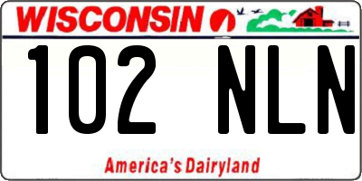 WI license plate 102NLN