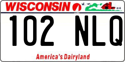 WI license plate 102NLQ