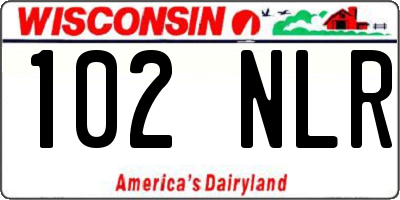 WI license plate 102NLR