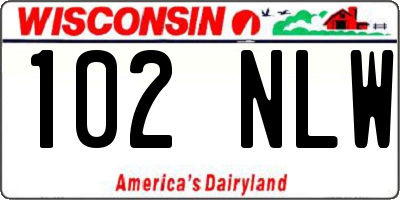 WI license plate 102NLW
