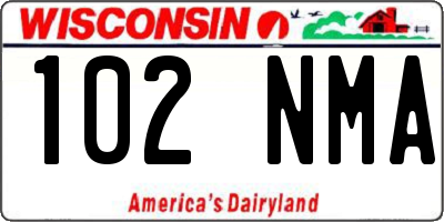 WI license plate 102NMA