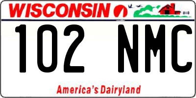 WI license plate 102NMC