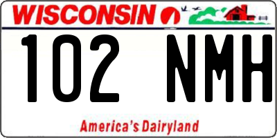 WI license plate 102NMH