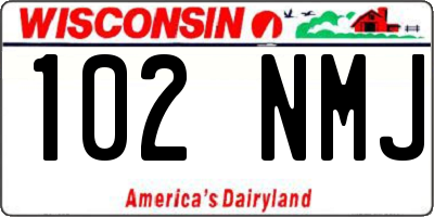 WI license plate 102NMJ