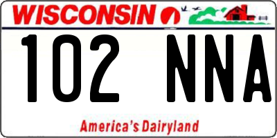 WI license plate 102NNA