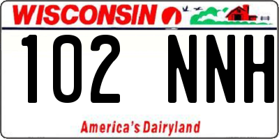 WI license plate 102NNH