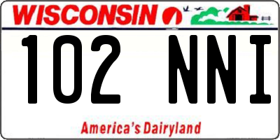 WI license plate 102NNI