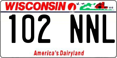 WI license plate 102NNL