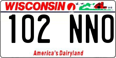 WI license plate 102NNO