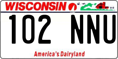 WI license plate 102NNU