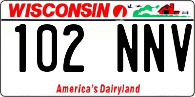 WI license plate 102NNV