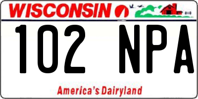 WI license plate 102NPA