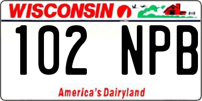 WI license plate 102NPB