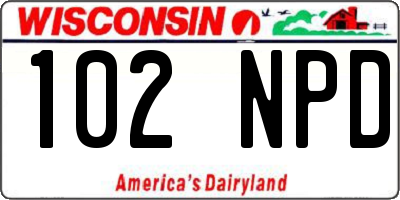 WI license plate 102NPD