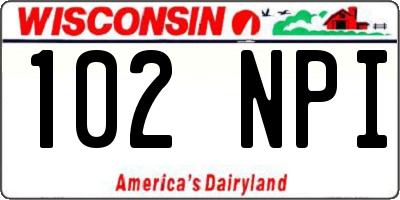 WI license plate 102NPI