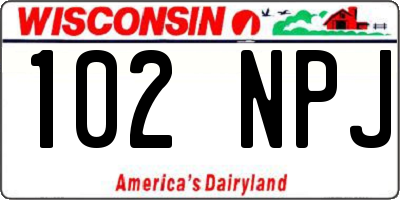 WI license plate 102NPJ