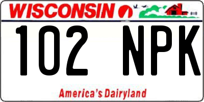 WI license plate 102NPK