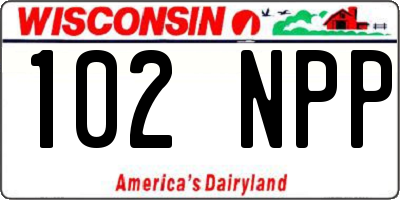 WI license plate 102NPP