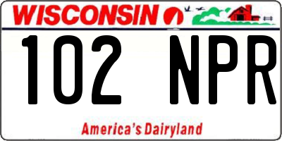 WI license plate 102NPR