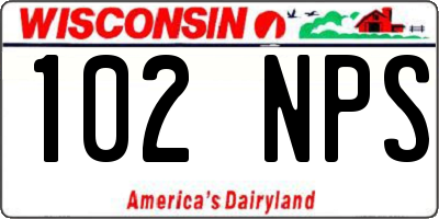 WI license plate 102NPS