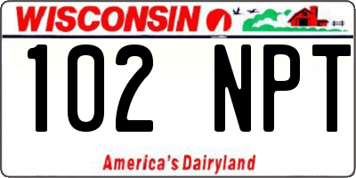 WI license plate 102NPT