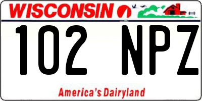 WI license plate 102NPZ