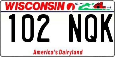 WI license plate 102NQK
