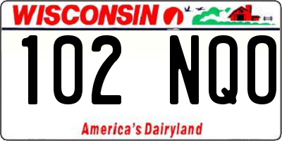 WI license plate 102NQO